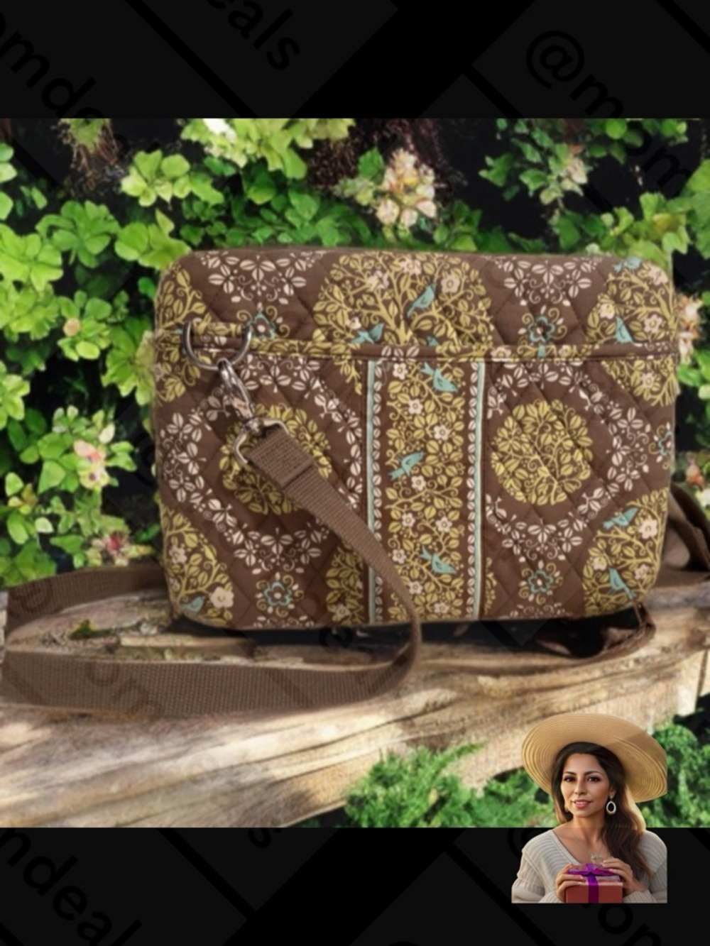 Vera Bradley Crossbody Tablet Holder in "Sittin' In A Tree" Retired Pattern NEW